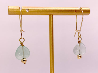 Green Fluorite Heart Earrings