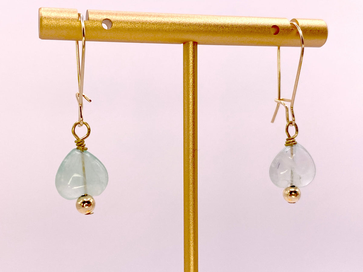 Green Fluorite Heart Earrings