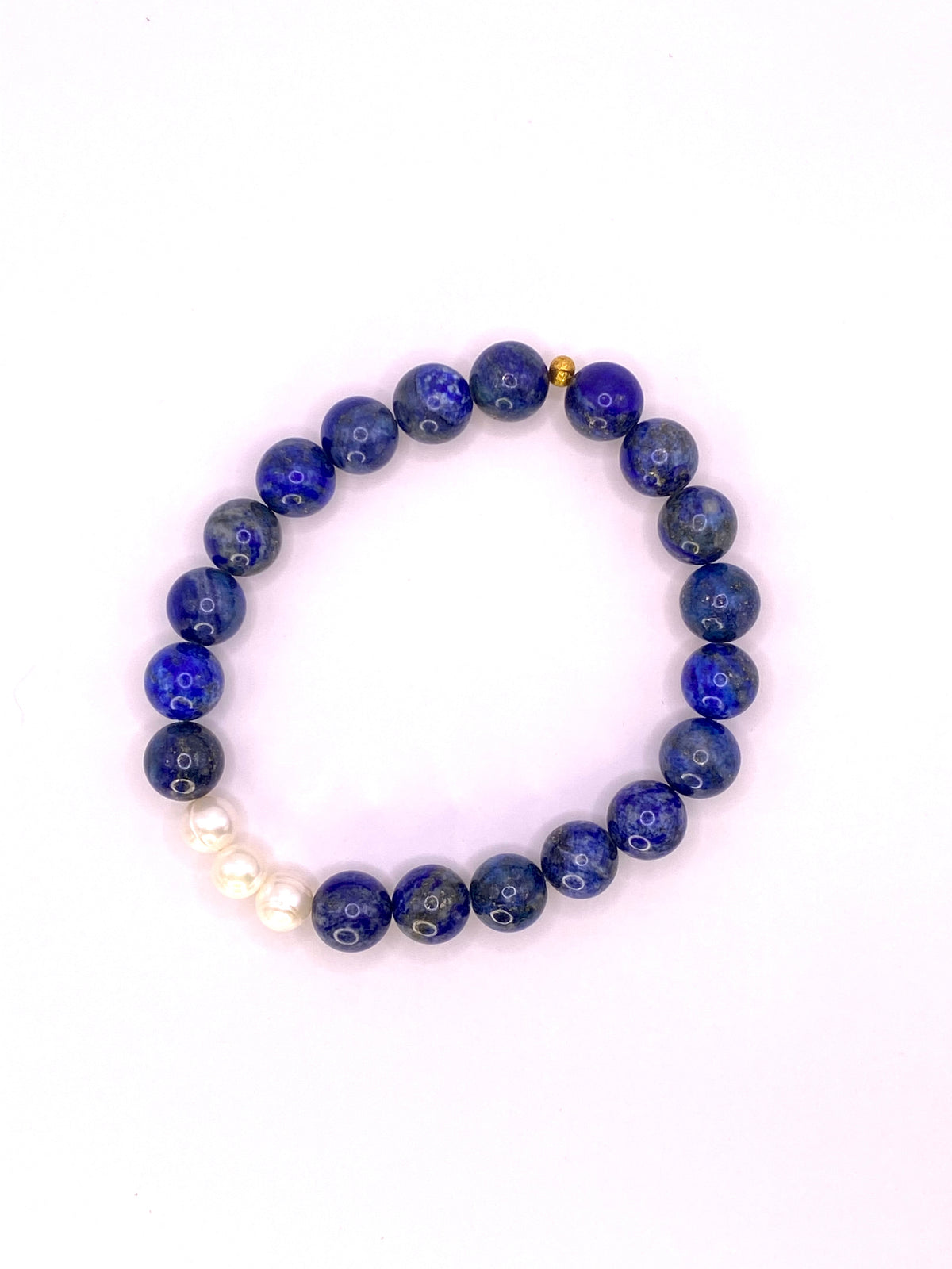 Lapis Lazuli and Three Pearl Bracelet