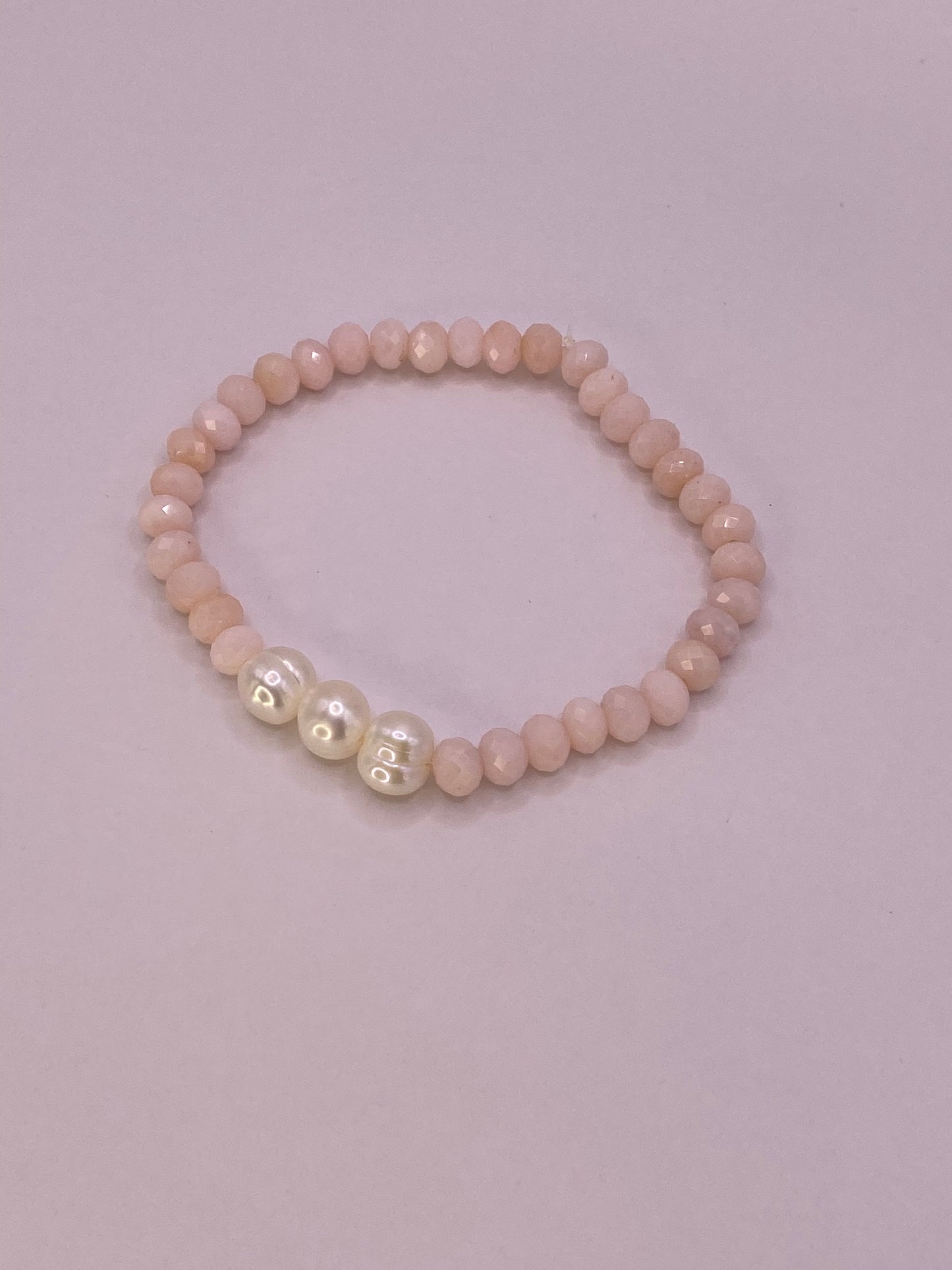 Pink Opal and Pearl Bracelet