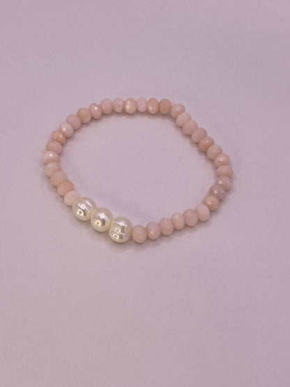 Pink Opal and Pearl Bracelet