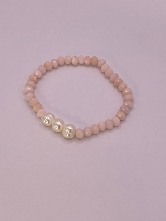 Pink Opal and Pearl Bracelet