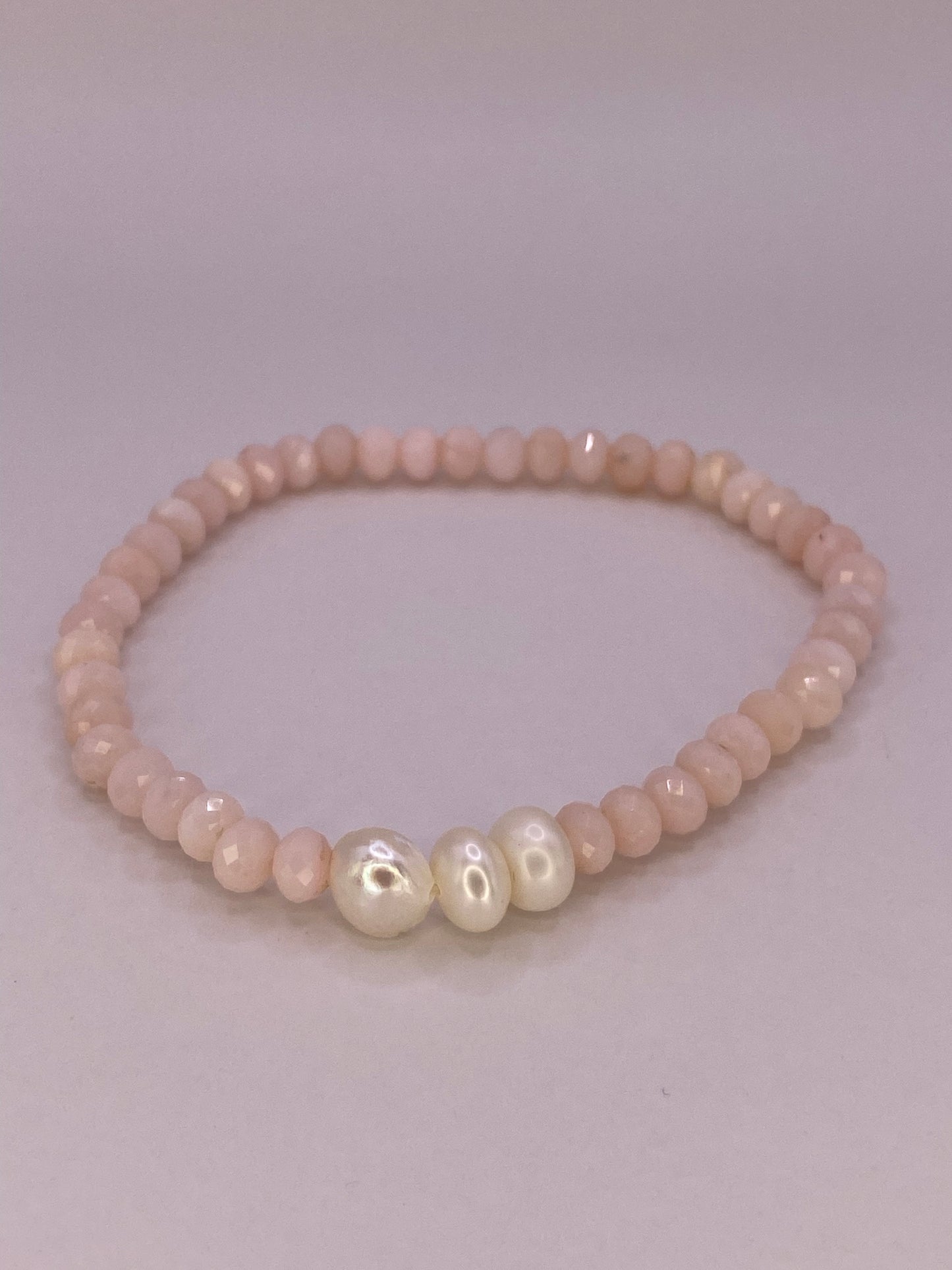 Pink Opal and Pearl Bracelet