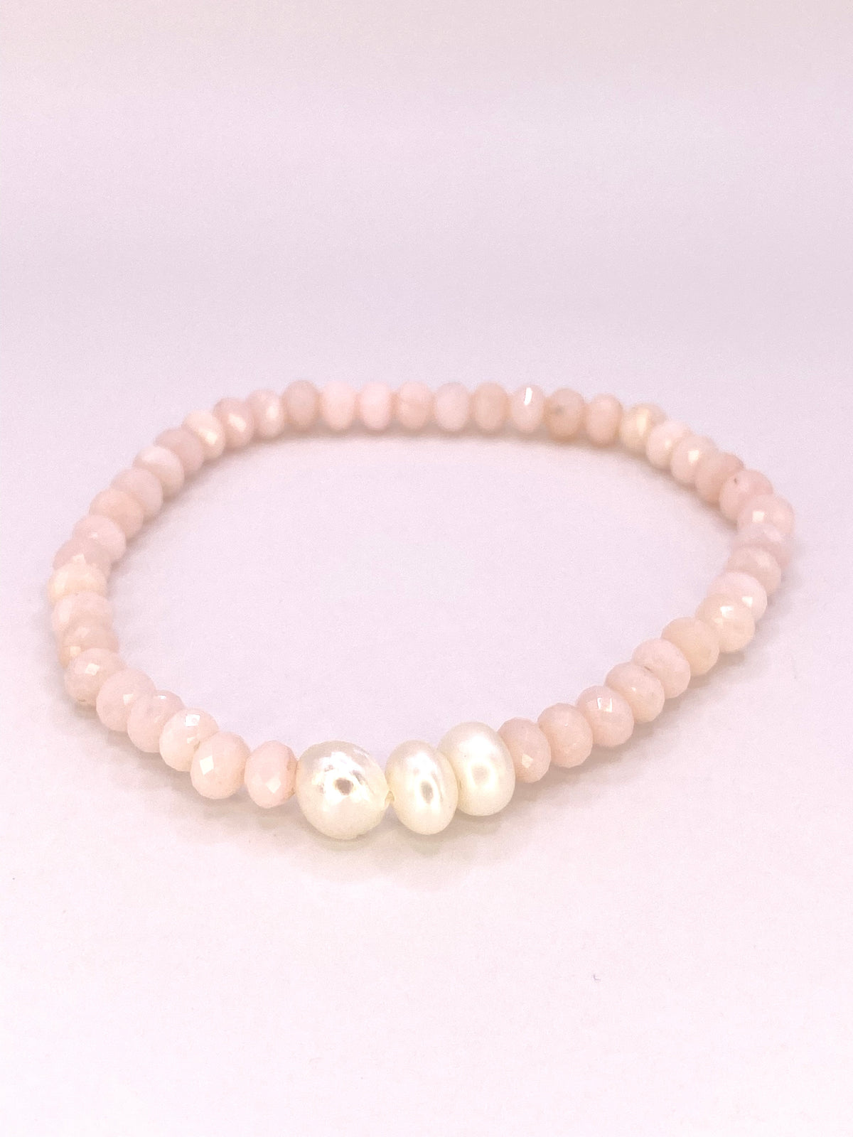 Pink Opal and Pearl Bracelet