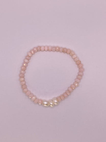 Pink Opal and Pearl Bracelet