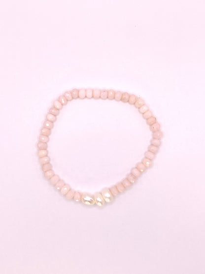Pink Opal and Pearl Bracelet