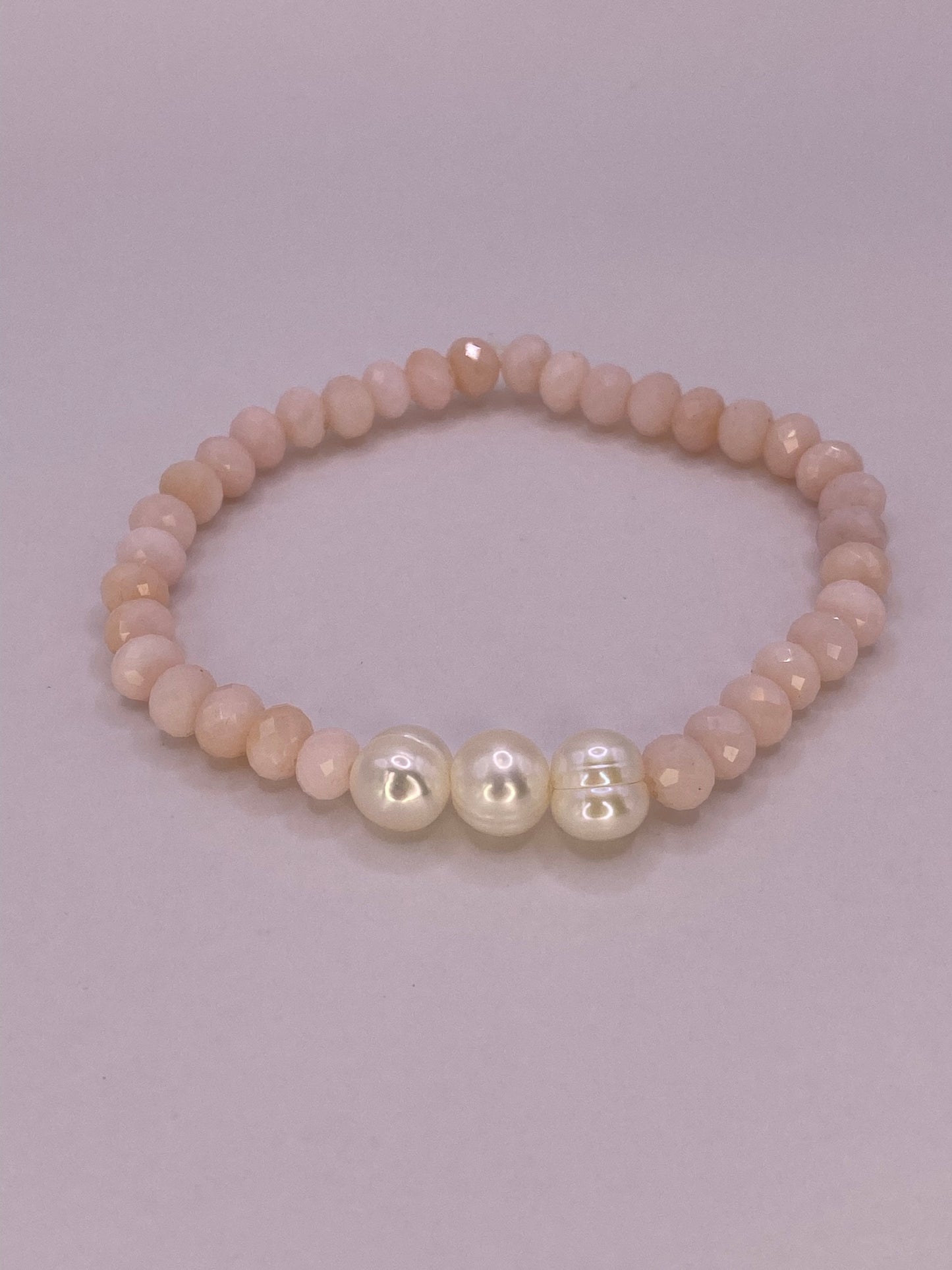 Pink Opal and Pearl Bracelet