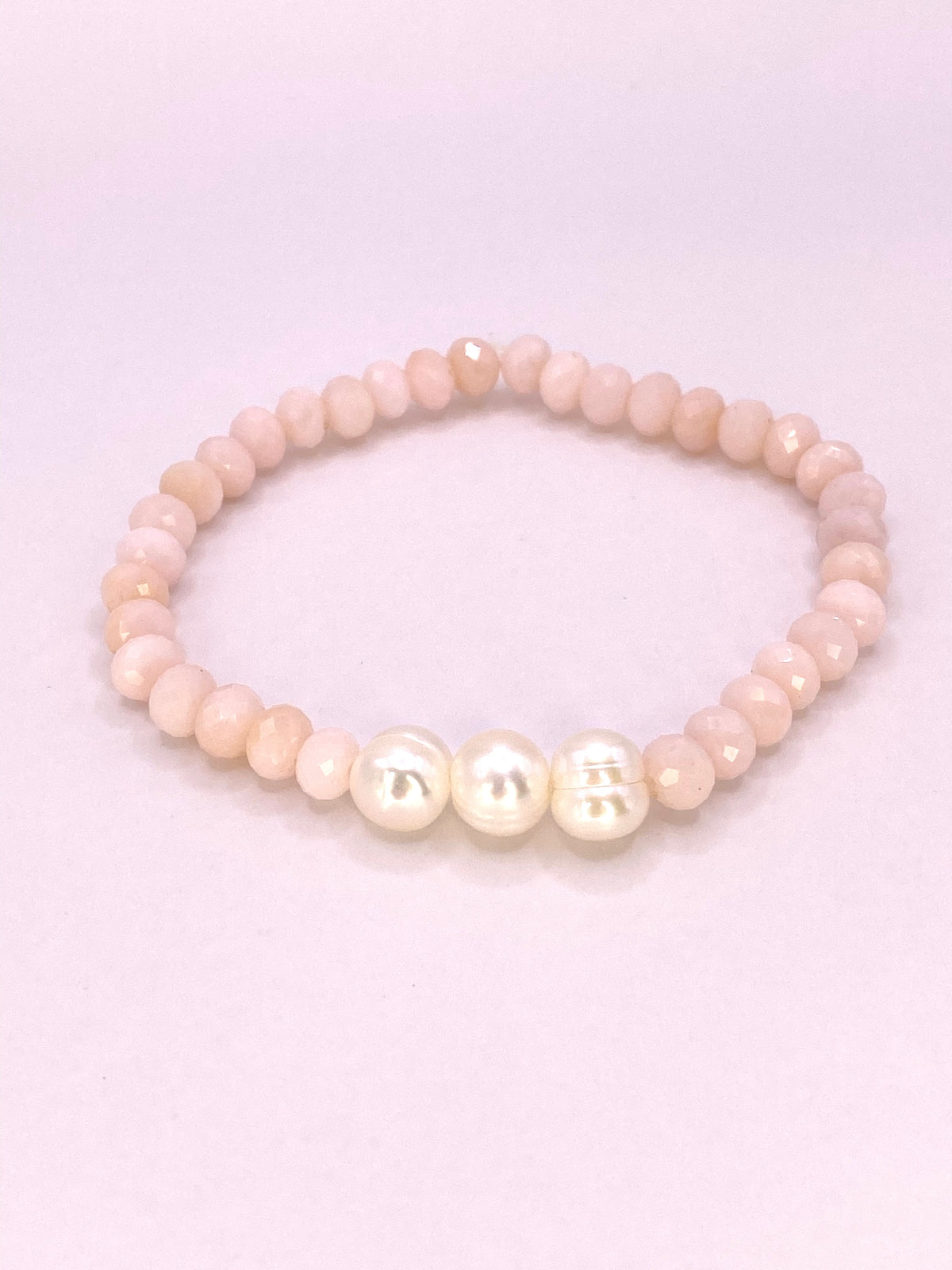 Pink Opal and Pearl Bracelet