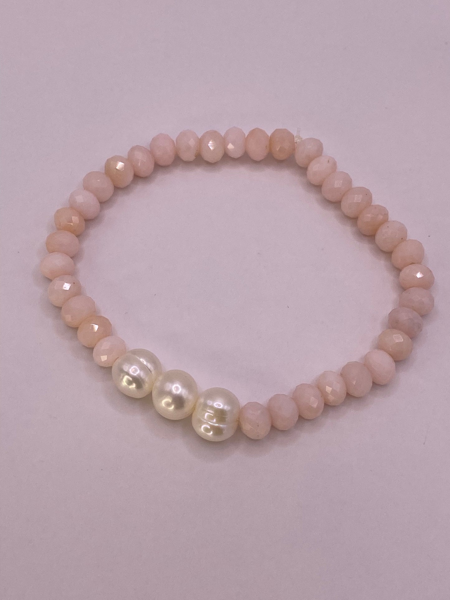 Pink Opal and Pearl Bracelet