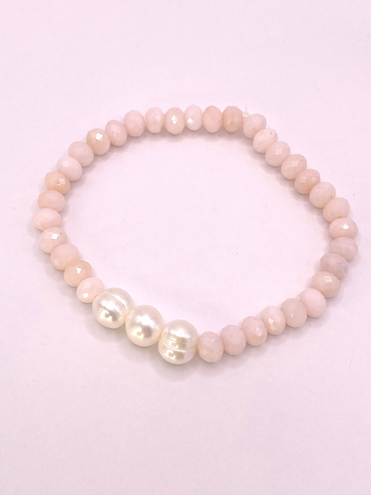 Pink Opal and Pearl Bracelet
