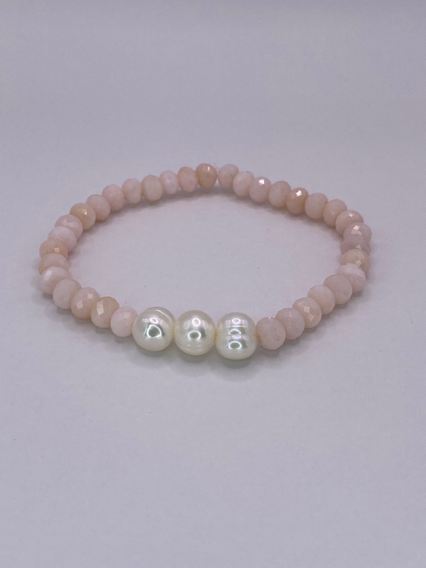 Pink Opal and Pearl Bracelet