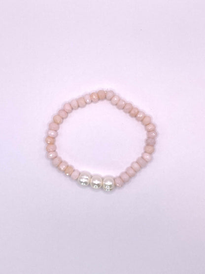 Pink Opal and Pearl Bracelet