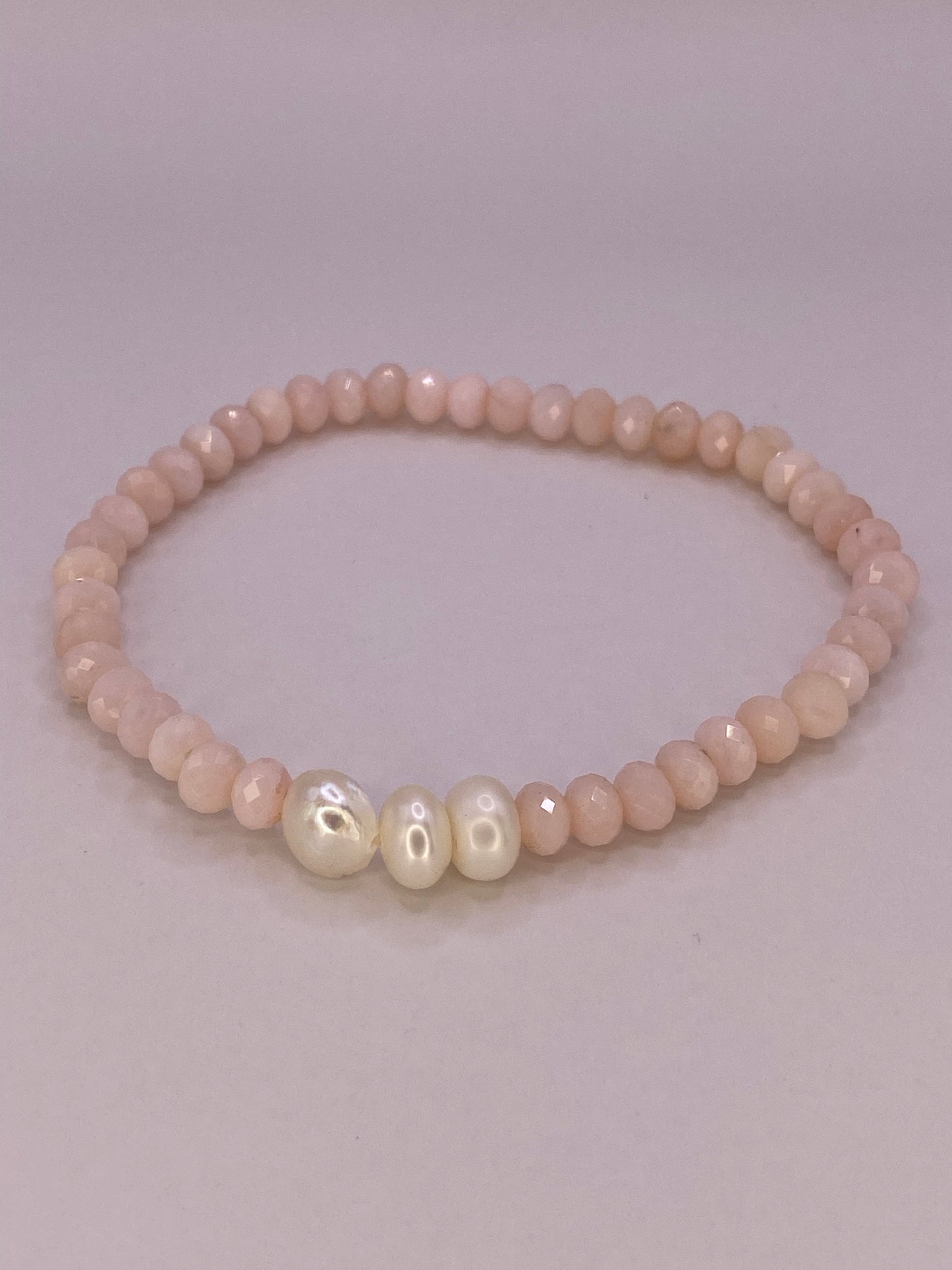 Pink Opal and Pearl Bracelet