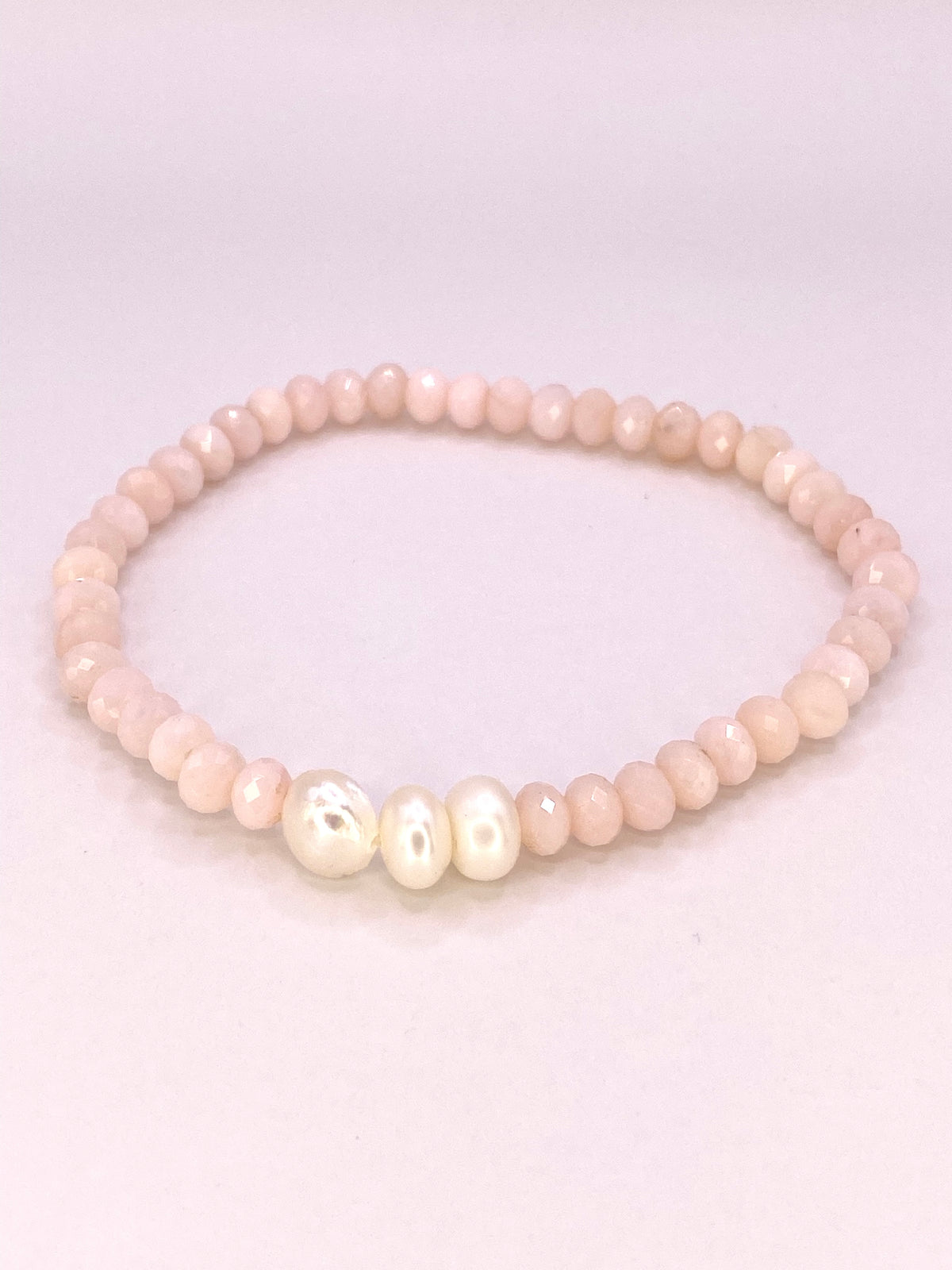 Pink Opal and Pearl Bracelet
