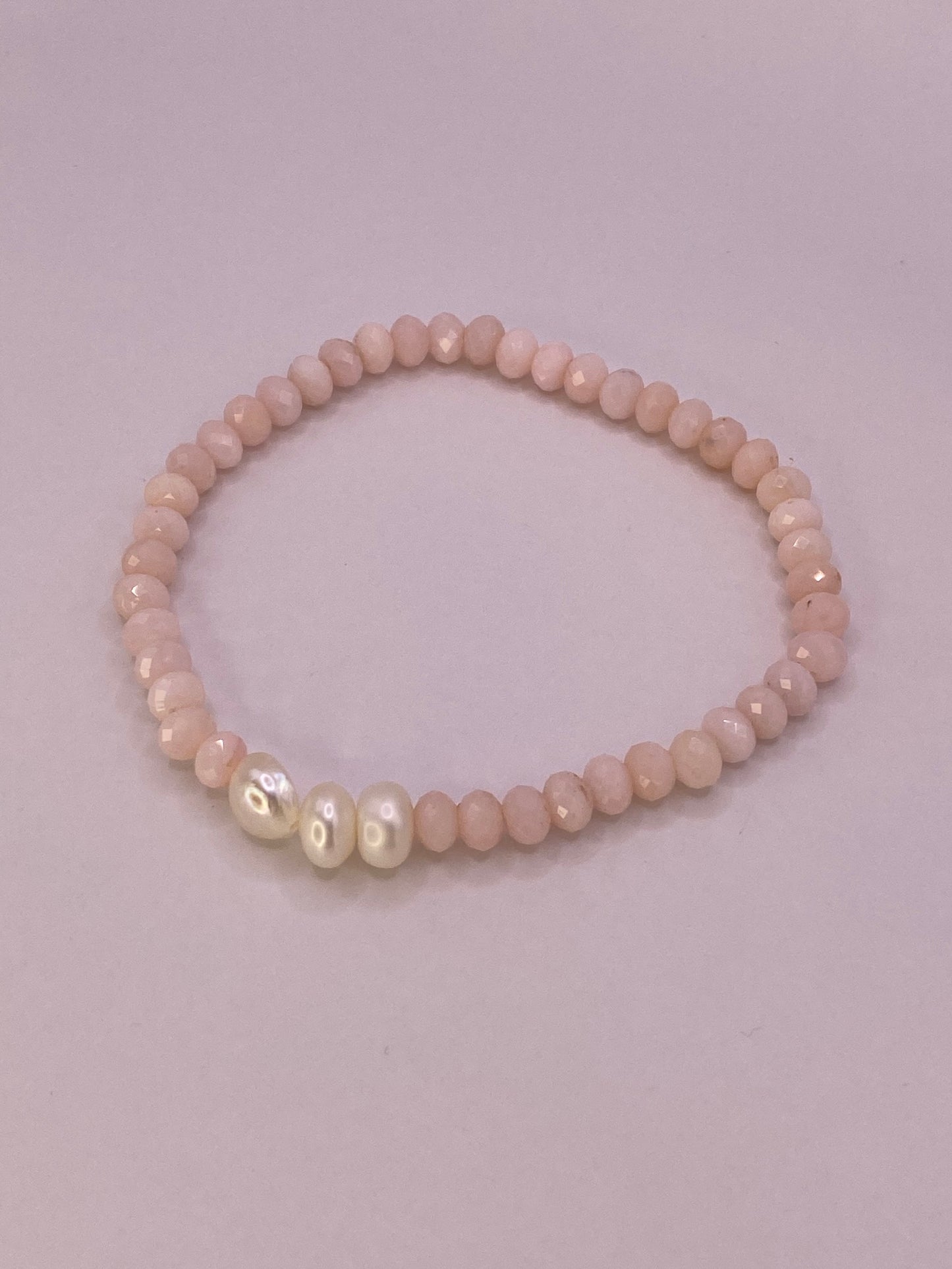 Pink Opal and Pearl Bracelet