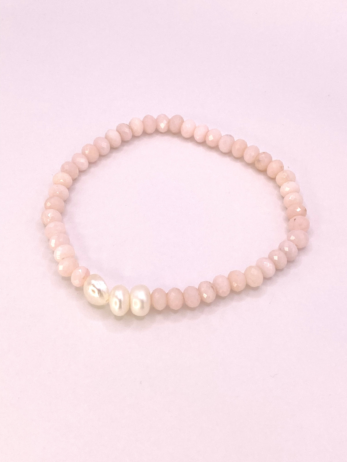 Pink Opal and Pearl Bracelet