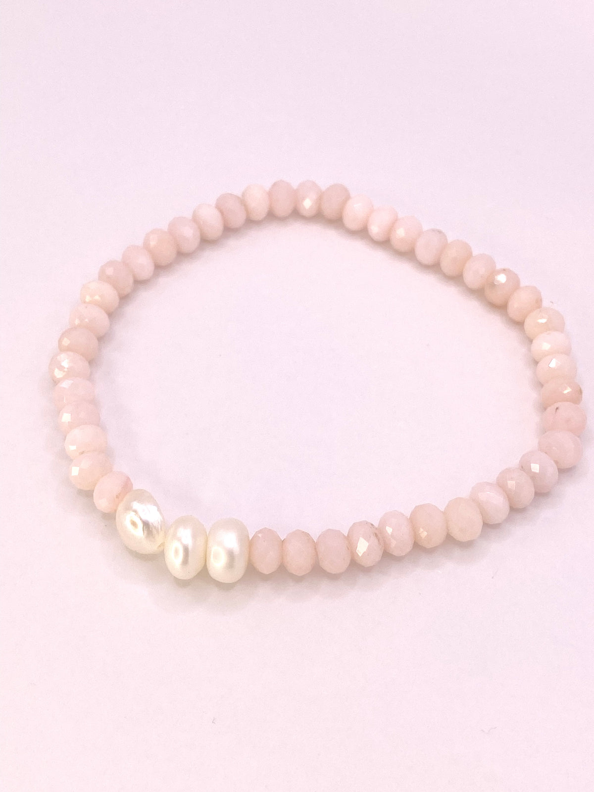 Pink Opal and Pearl Bracelet