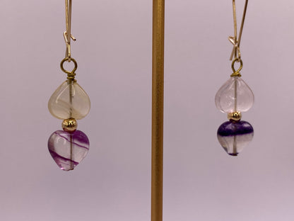 Purple and Green Fluorite Earrings
