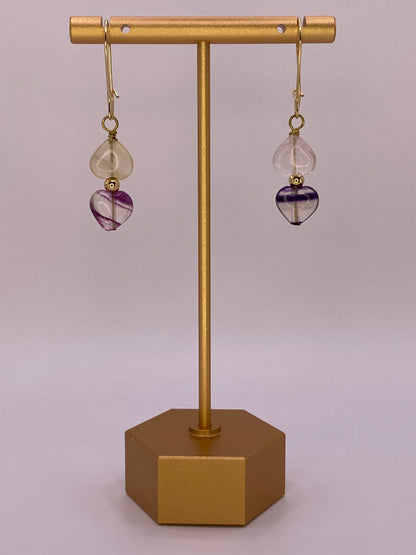 Purple and Green Fluorite Earrings