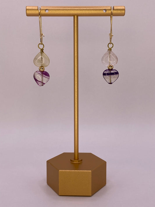 Purple and Green Fluorite Earrings