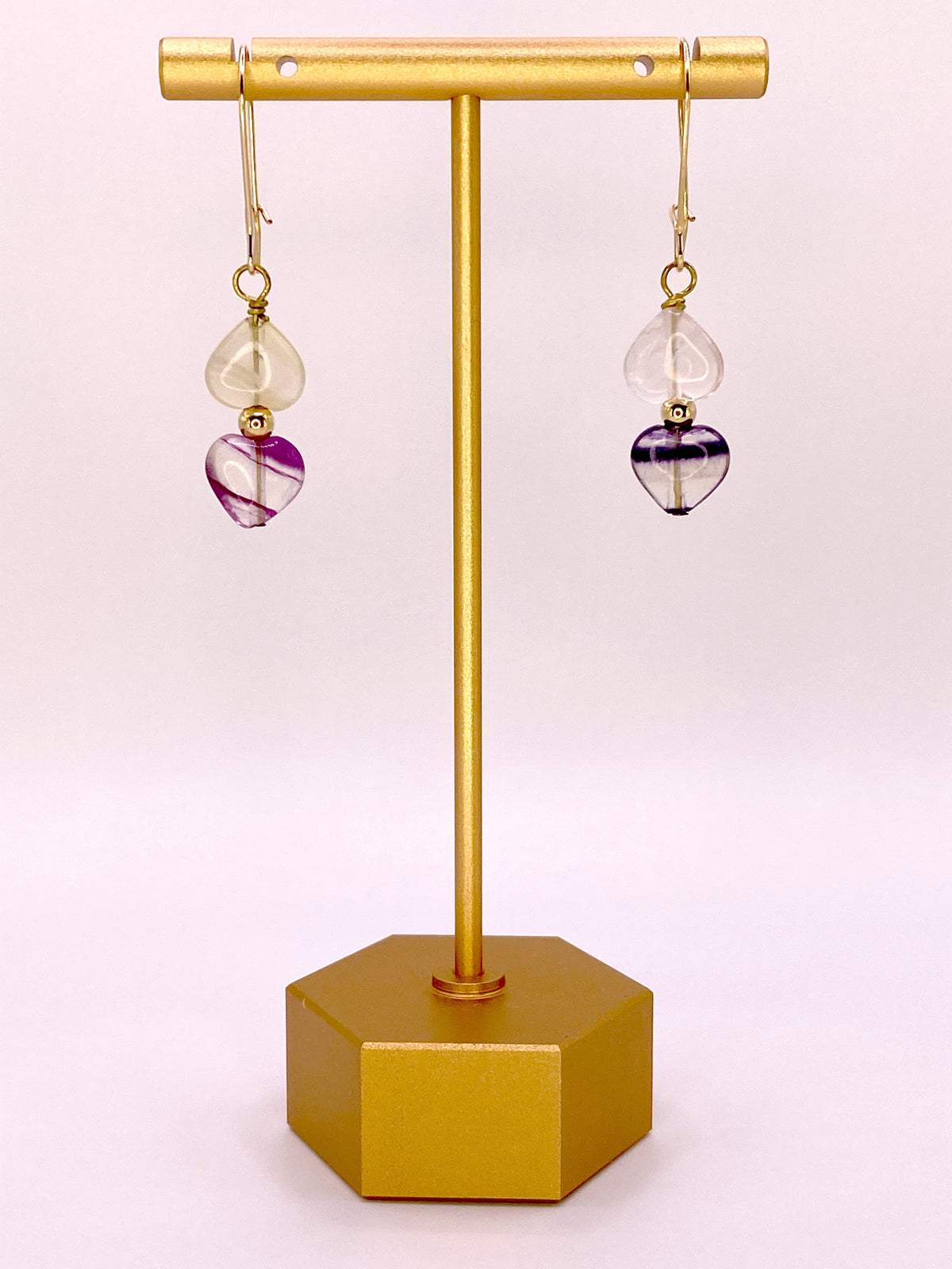 Purple and Green Fluorite Earrings
