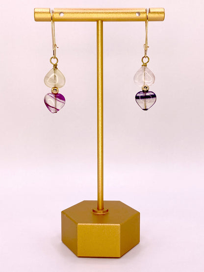 Purple and Green Fluorite Earrings