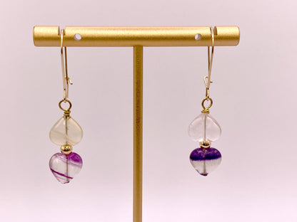 Purple and Green Fluorite Earrings
