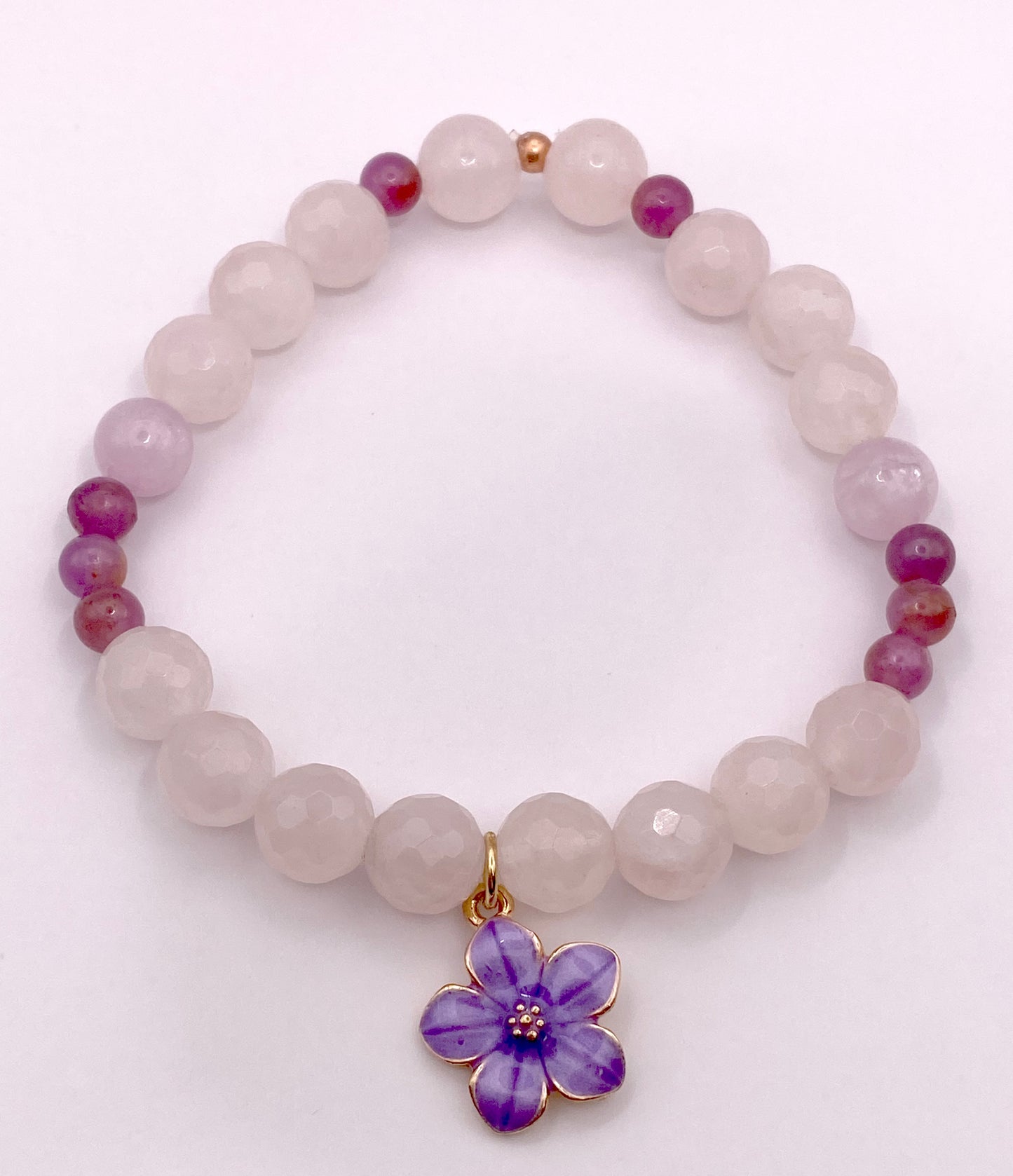 Purple Flower Charm Bracelet
