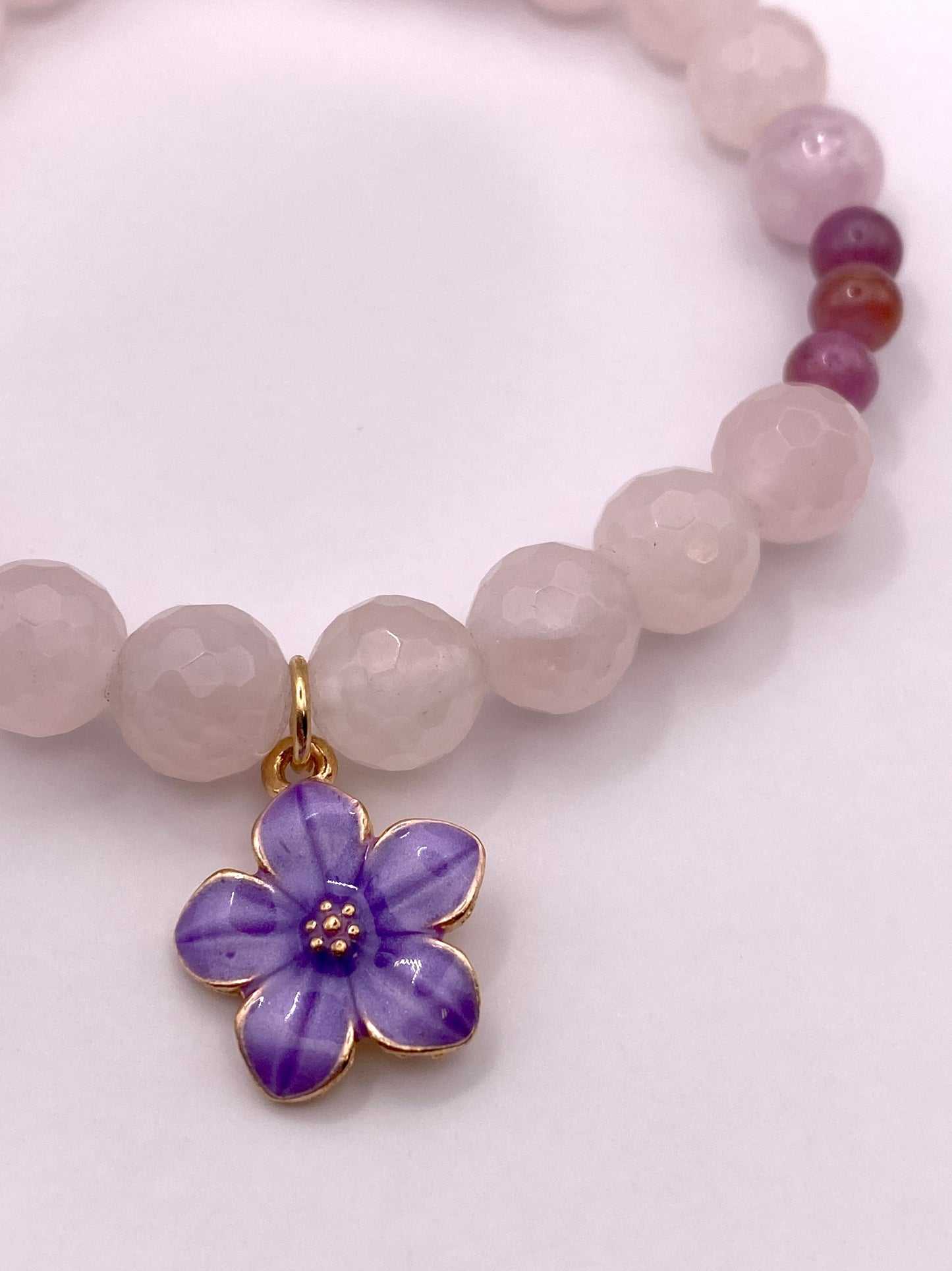 Purple Flower Charm Bracelet