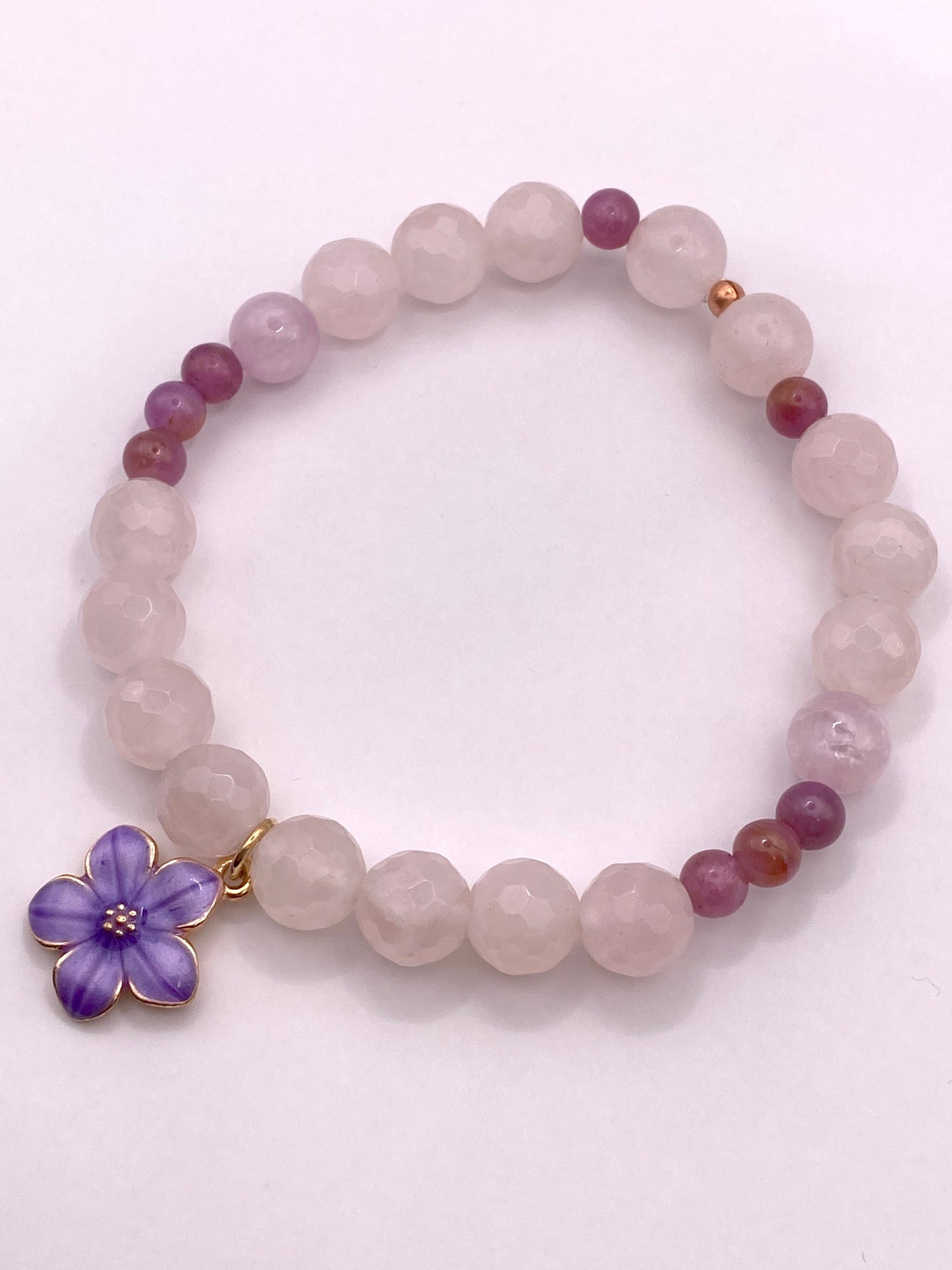 Purple Flower Charm Bracelet