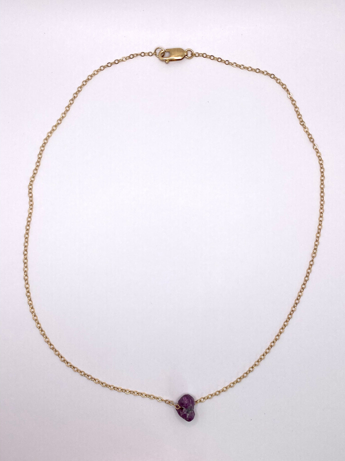 Raw Ruby Pendant Necklace