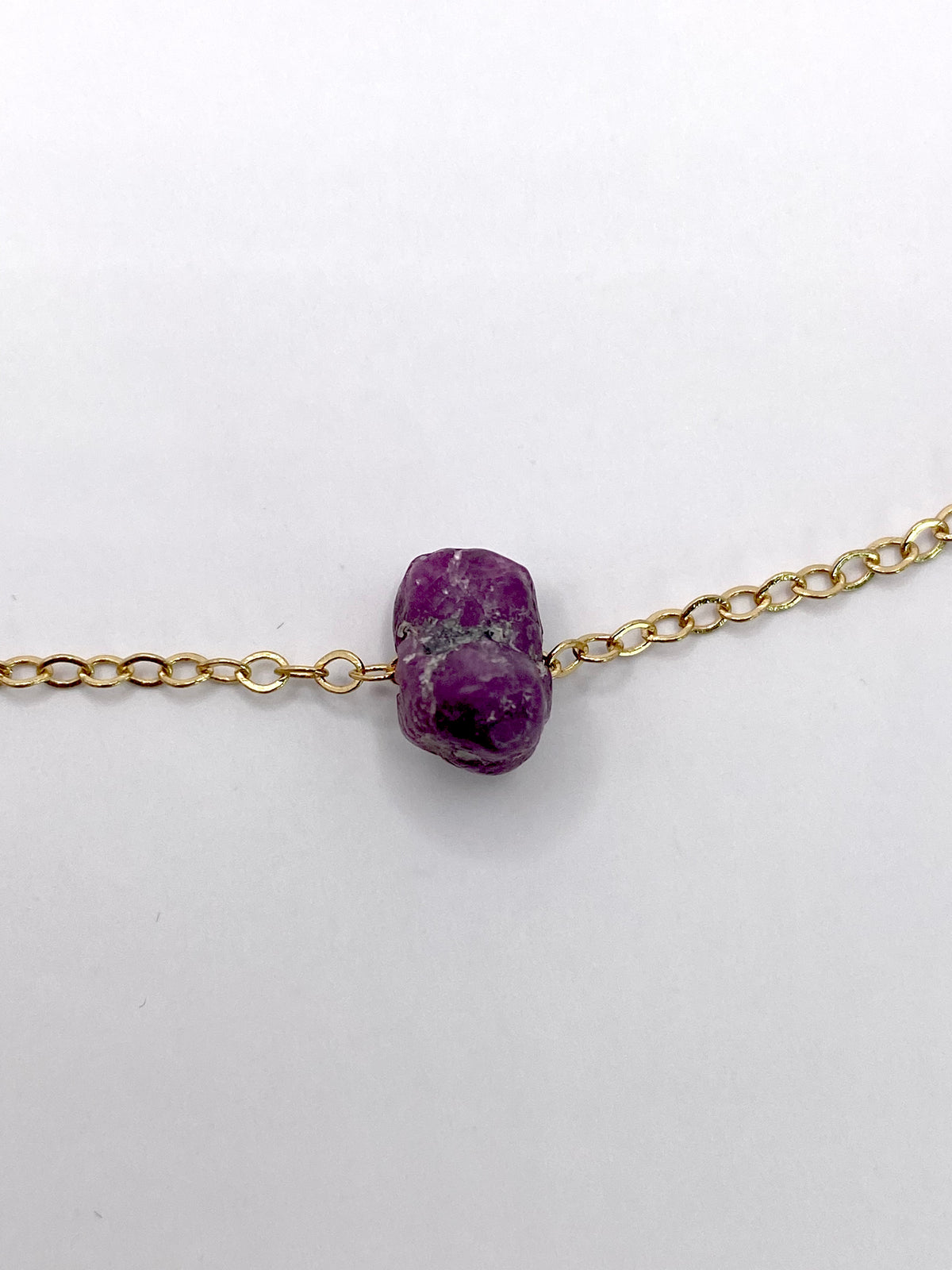 Raw Ruby Pendant Necklace