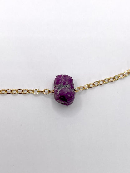 Raw Ruby Pendant Necklace