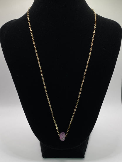 Raw Ruby Pendant Necklace