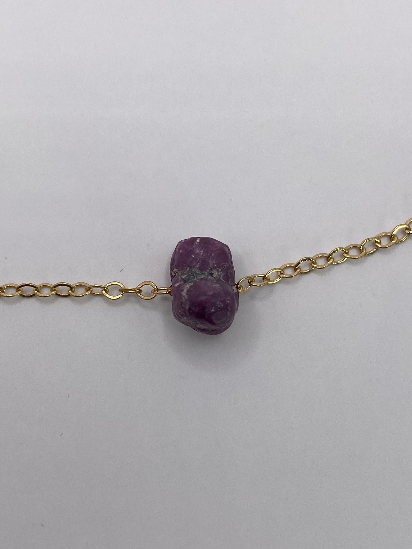 Raw Ruby Pendant Necklace