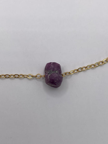 Raw Ruby Pendant Necklace