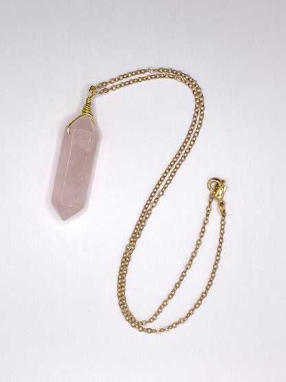 Rose Quartz Pendant Necklace