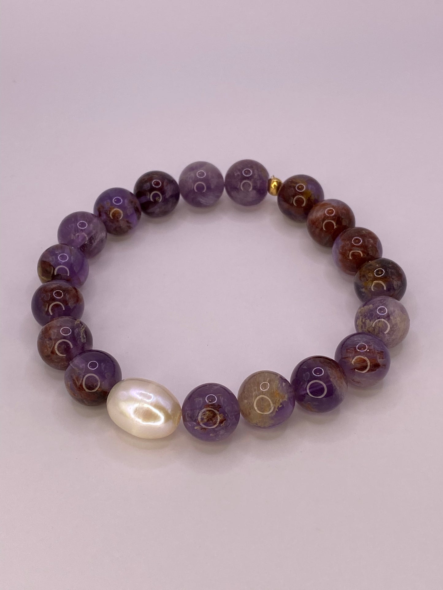 Super Seven and Pearl Beaded Bracelet