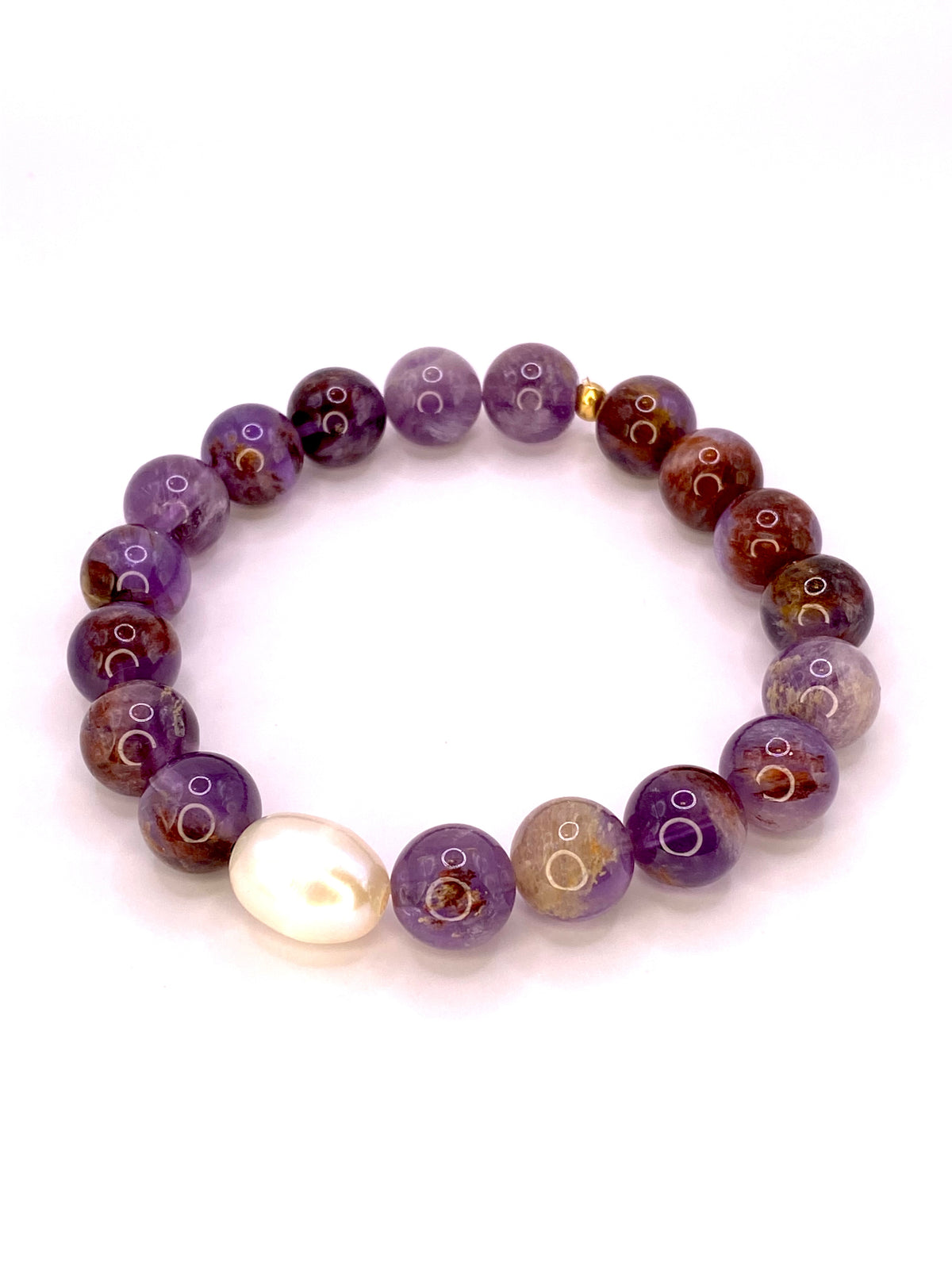 Super Seven and Pearl Beaded Bracelet