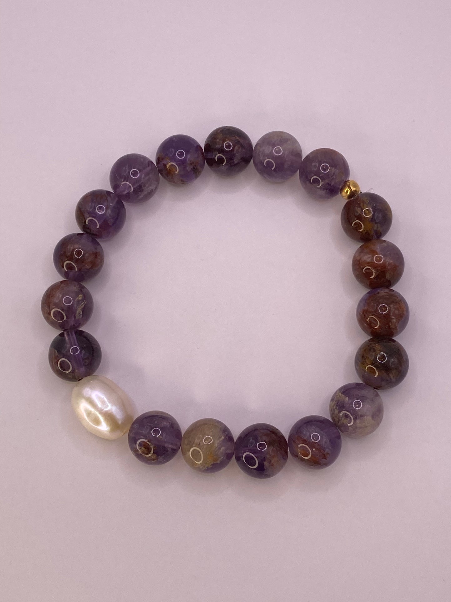 Super Seven and Pearl Beaded Bracelet