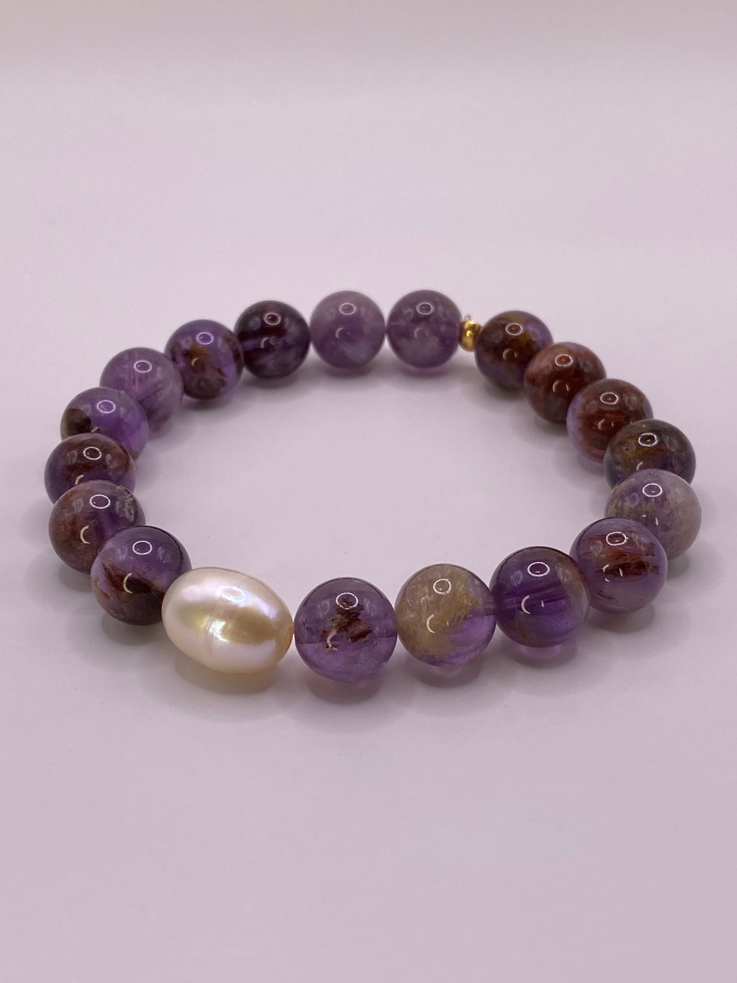 Super Seven and Pearl Beaded Bracelet