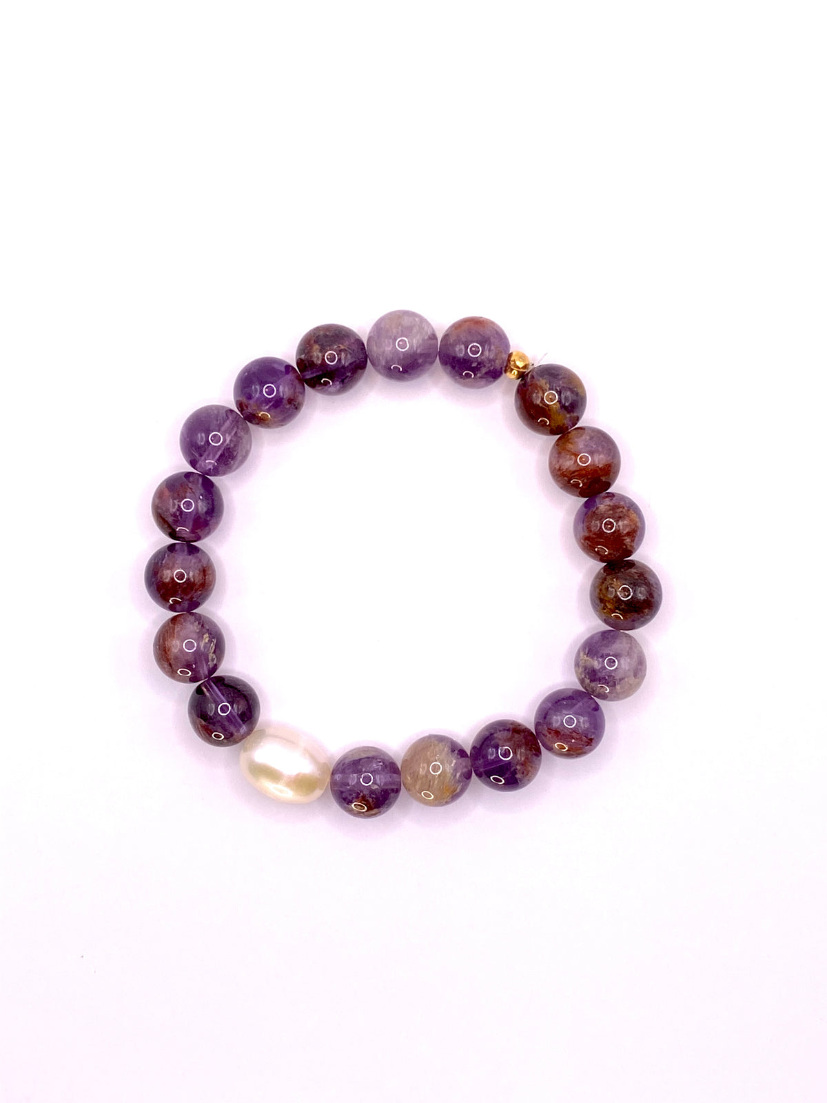 Super Seven and Pearl Beaded Bracelet