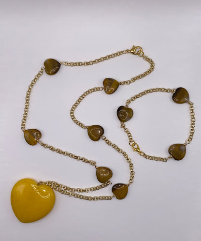 Tiger's Eye Beaded Bracelet and Necklace set